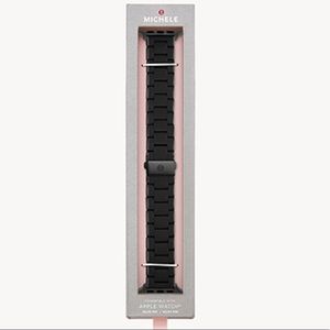 Black silicone wrapped Apple Watch band